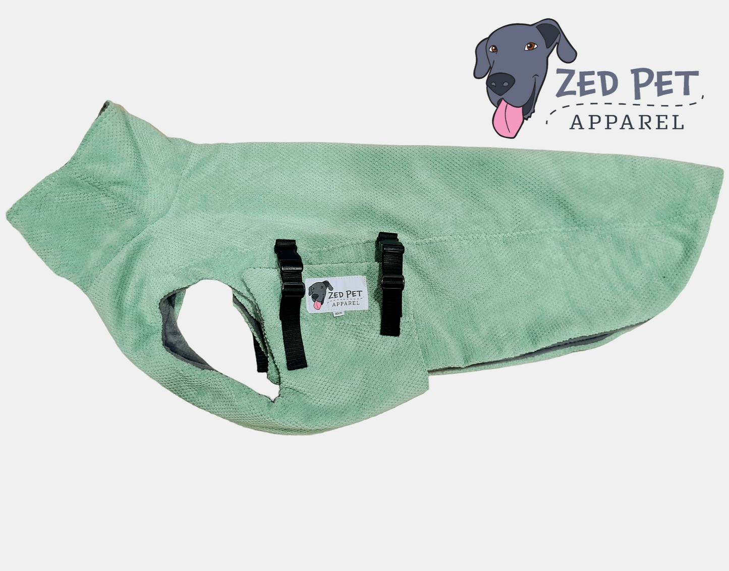 Mint green dog coat jacket with turtle neck