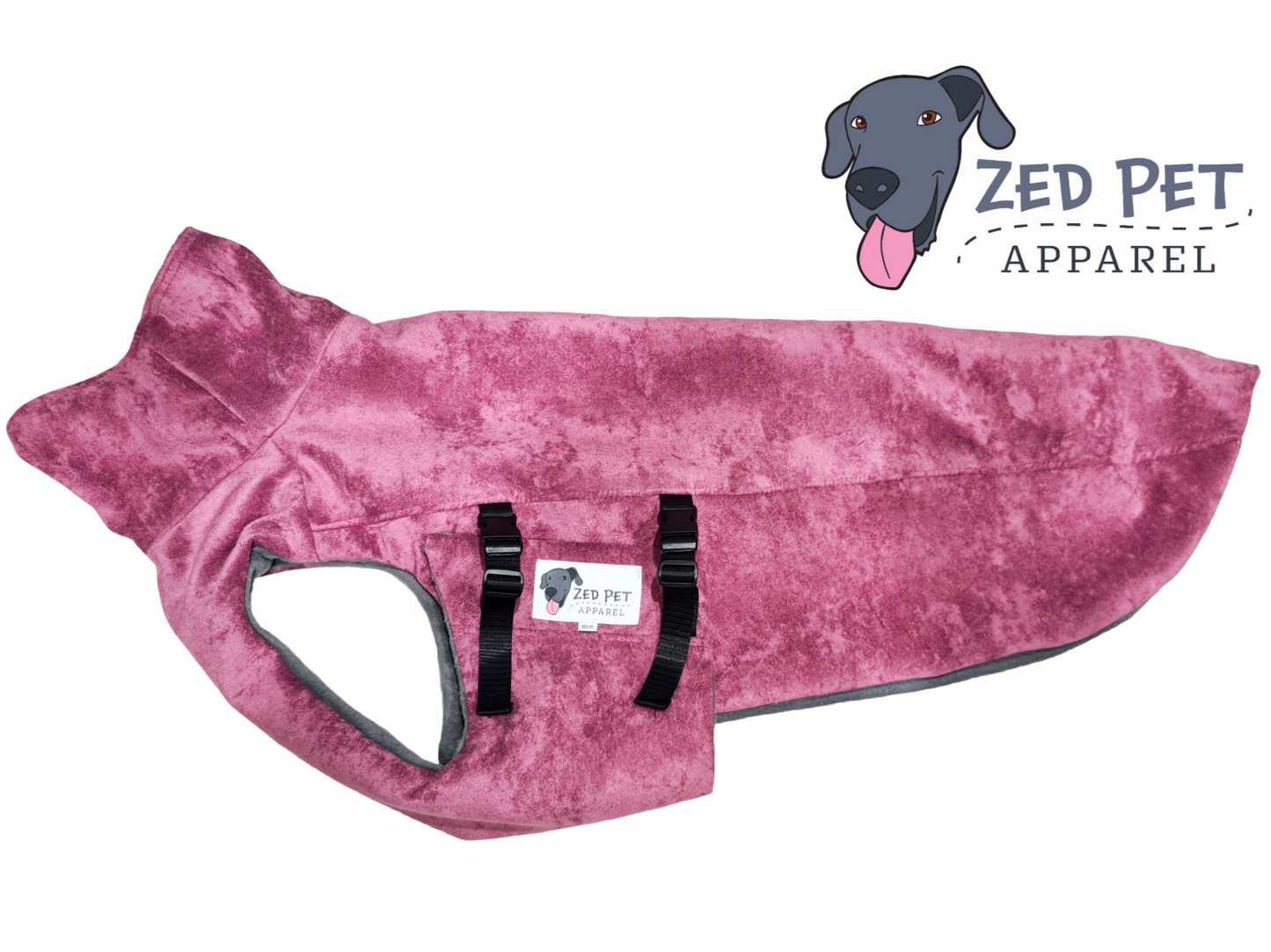 Bright Pink dog coat jacket with turtle neck
