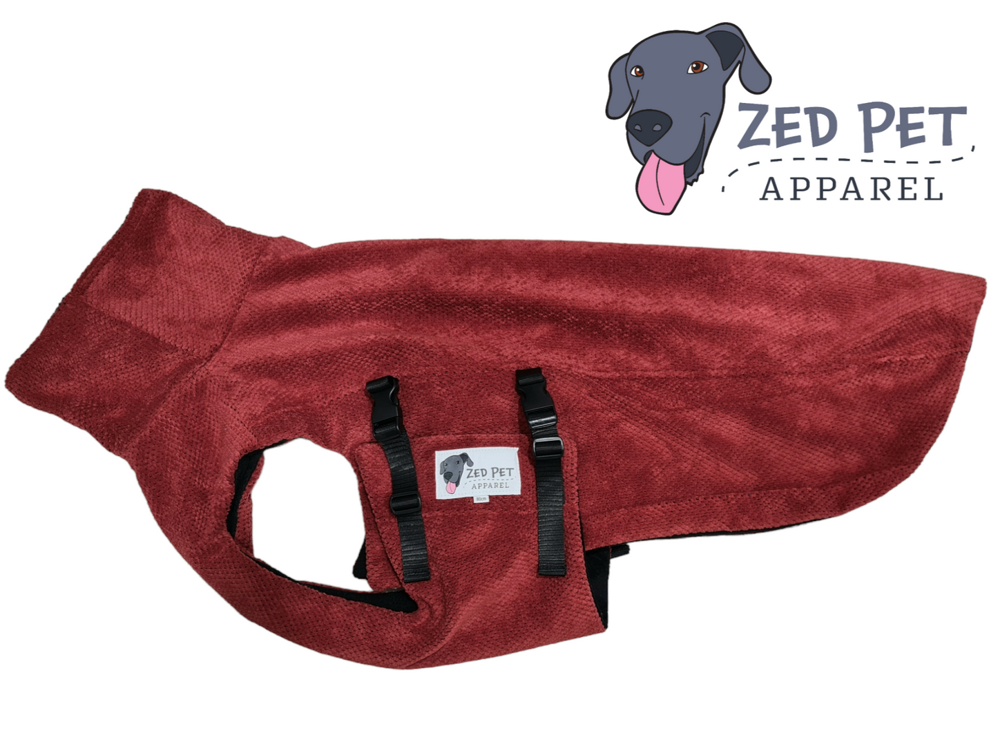 Red dog coat jacket with turtle neck