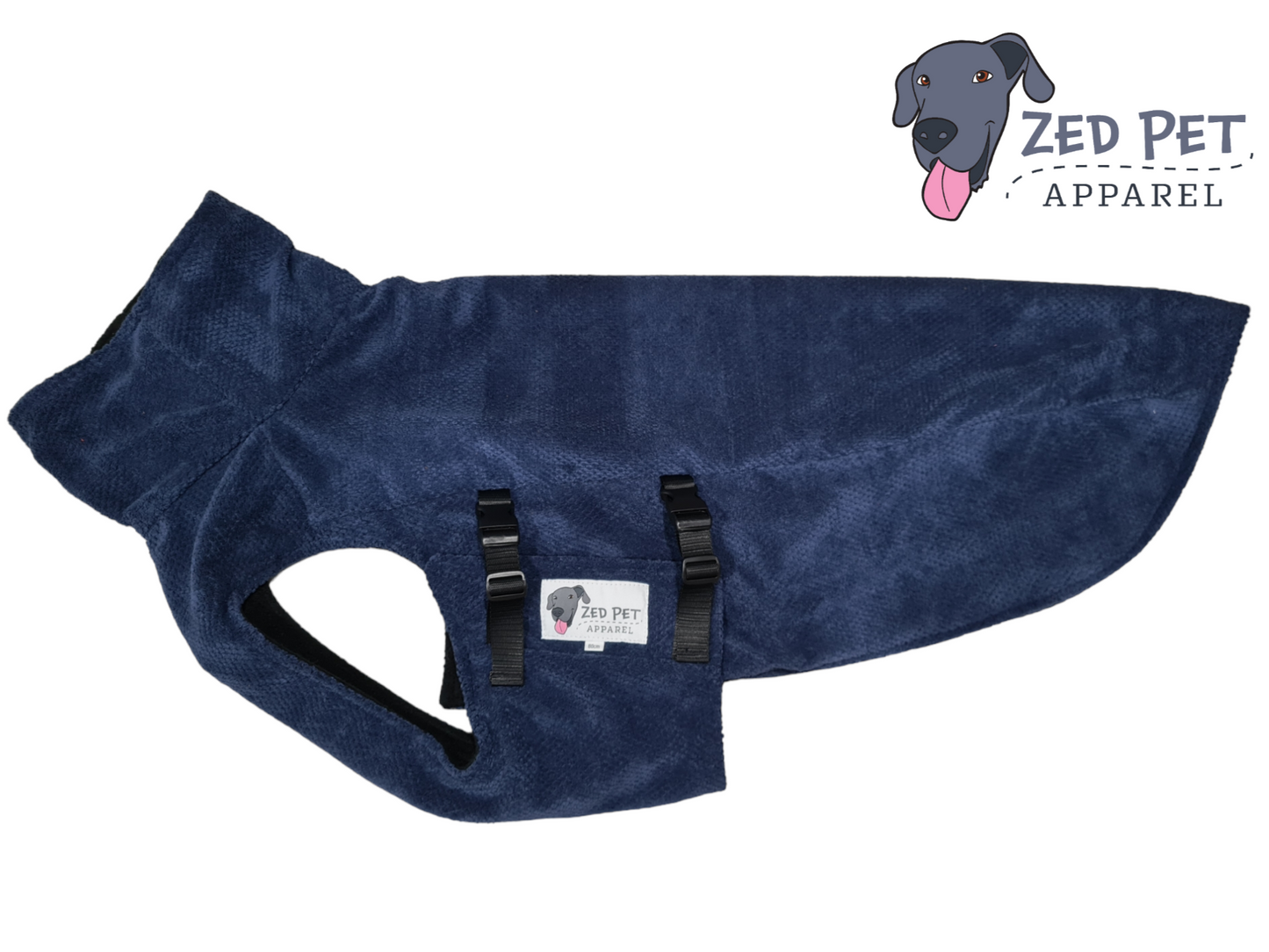 Navy blue dog coat jacket with turtle neck