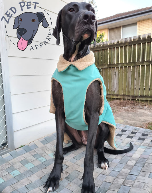 Custom Made Collared Dog Coat (All Sizes from Chihuahua to Great Dane)