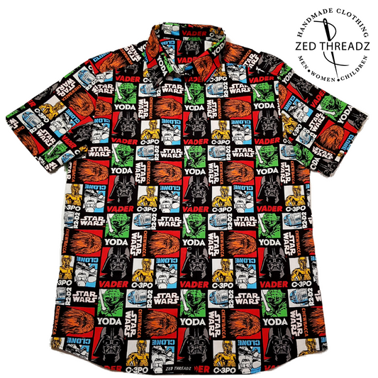 Button Up Shirt - Licensed Fabric (XS -XXL Adults)